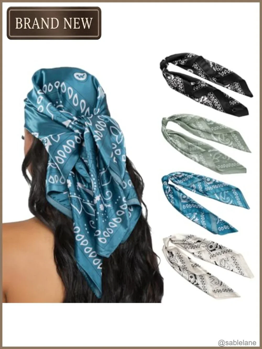 4 Pack Satin Hair Scarf for Women 35